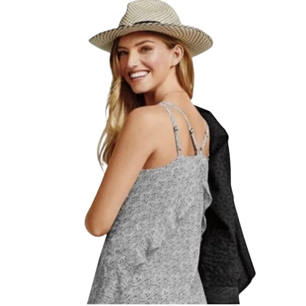 CAbi Black and White Flutter Spaghetti Strap Tank #5359 S